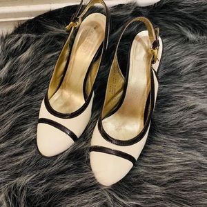 Coach classic  white/black heels